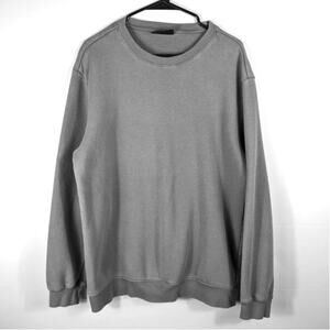 H&M Mens L Gray Relaxed Fit Fleece Lined Sweatshirt Crewneck Cotton Blend